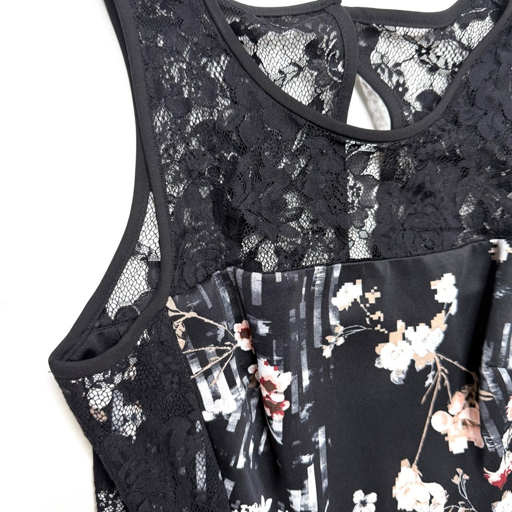 White House Black Market Floral Lace Sleeveless Fit & Flare Dress Sz 4 NWT - Picture 7 of 10